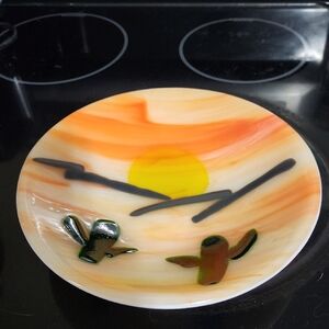 Fused Glass Bowl/Plate Signed